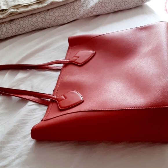 New without tags. Red Anne Klein Georgia Tote. Approx. 12.5" H × 11.75 W. - Picture 3 of 3